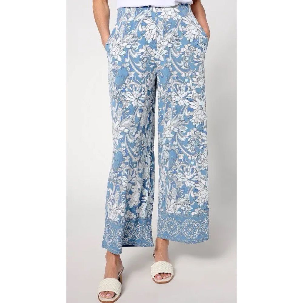 Joan Rivers Regular Luxe Knit Printed Crop Pant